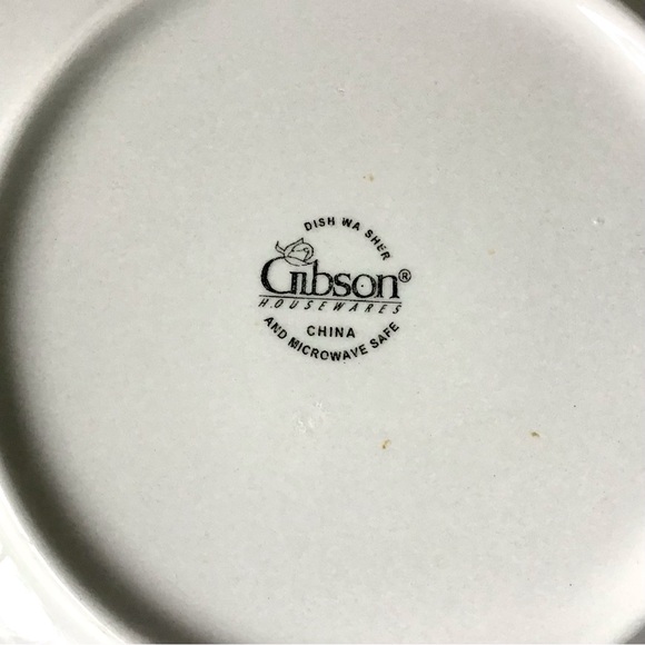 Vintage Christmas Tree Design Plates 8” Salad Dessert Set 4 Hand Painted Gibson - Picture 8 of 8